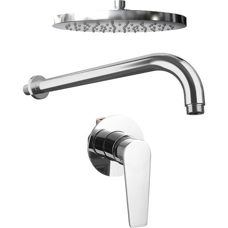 Set doccia cromato Miscelatore incasso Audrey con braccio e soffione 20 cm (1/4)