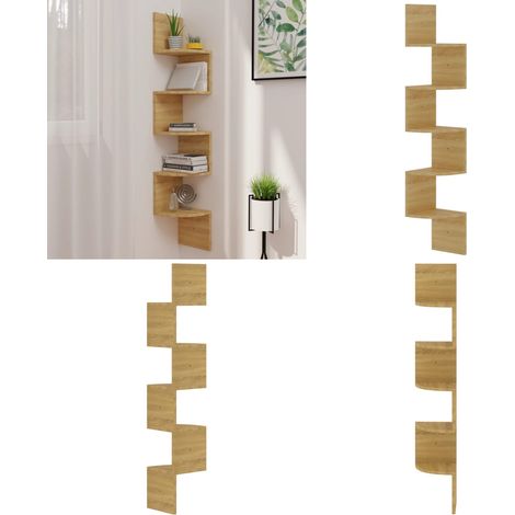 Wand-Eckregal Sonoma-Eiche 19x19x123 cm Holzwerkstoff - Wandregal - Eckschrank - Deko Regal - Holzregal - Wohnzimmerdeko - Home & Living (1/5)