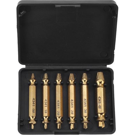 Generic Extracteur à Vis HSS Set Outils de Retrait Rapide de Résistance à Usure élevée pour les Vis de Bacousses Boulons de 6 Pc (Tillé) (1/5)