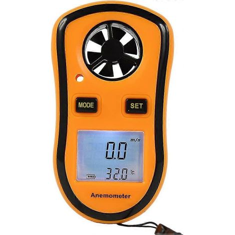 Anémomètre portable à écran LCD rétroéclairé, adapté aux drones, hélicoptères, etc. équipés d'un disjoncteur différentiel. (1/4)