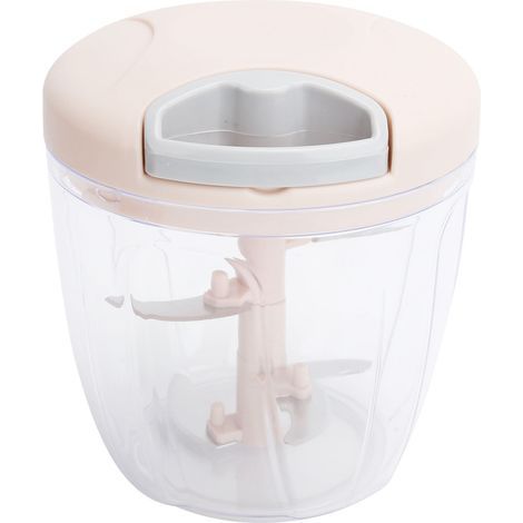 LOT Hachoir à légumes manuel avec cordon, broyeur de fruits et viande, accessoire cuisine, 900ml, rose