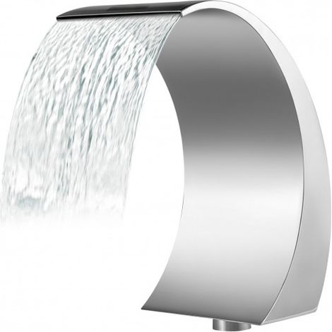 Fontaine de la Piscine, Étang 30 x 60 cm Lame d'eau pour Piscine Gris en Acier Inox, Conception Courbée Décoration Votre Cour, Étang de Jardin (1/5)