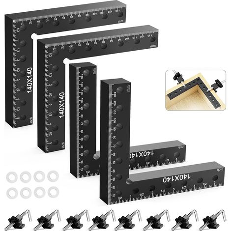 Pince à Angle Droit 14 x 14 cm, 4Pcs, Noir (1/5)