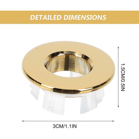 Lot de 2 couvercles de trop-plein décoratifs en cuivre pour lavabo de salle de bain (1/4)