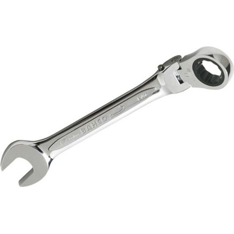 - Clé mixte à cliquet avec tête articulée, métrique, avec finition chromée - - Clé mixte à cliquet avec tête articulée, métrique, avec finition chromée (1/2)