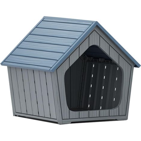 COSTWAY Cuccia per Cani da Interno ed Esterno, Casetta per Gani Impermeabile con Bocchette dAria e Tetto Inclinato, Rifugio per Animali Domestici per Cuccioli e Conigli (1/5)