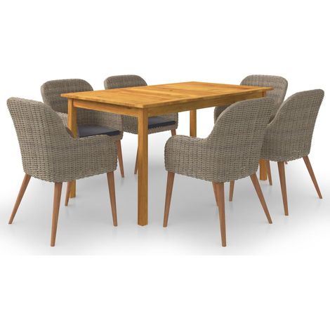 Ensemble à manger de jardin 7 pcs-Salon de jardin Marron 622700 (1/5)