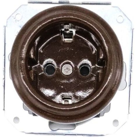Spina Incasso Porcellana Marrone 16A 230V
