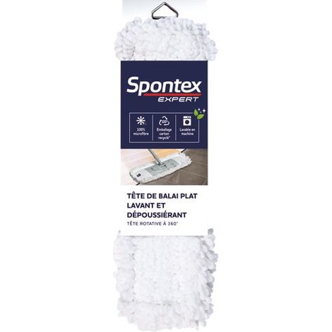 SPONTEX EXPERT - Tête de balai plat lavant et dépoussiérant (1/3)