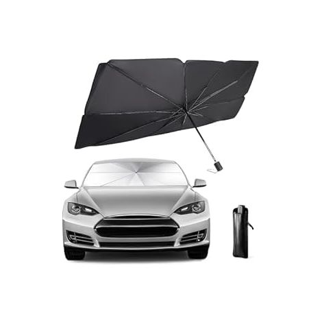 Pare-Soleil pour Auto, Pare Soleil Voiture Pare-Brise Avant 140 x 80 cm, Parasol de Voiture Pliable, Convient à la Plupart des Véhicules, Facile à Installer et à Ranger, Protection UV