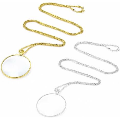 Stück 5-fache Monokel-Lupenbrille mit Halskettenanhänger aus Legierung zum Lesen von Büchern, Zeitungen, Cosplay-Zubehör (1/5)