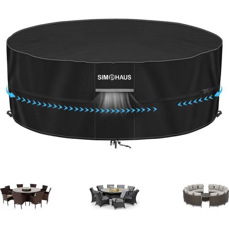 Gartenmöbel Abdeckung rund Ø230x80cm wasserdicht 420D Oxford UV-beständig (1/5)