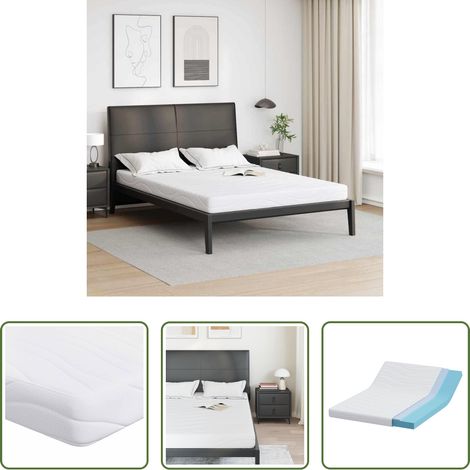 vidaXL Memory-Schaum - Matratze Weiß 140 x 190 cm Jacquard-Stoff (1/5)