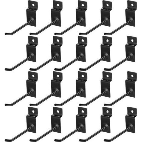 20 Pcs Crochet pour Panneau Perforé Mural, 10cm Crochets pour Panneaux Perforés, Crochet Panneau Perforé Porte Mural, Crochets Muraux pour Garages, Remises à Outils, Ateliers-ARCAN (1/5)