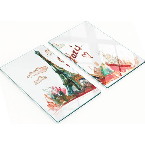 Dekorative Glas-Küchenschneidebretter, Paris-Postkarte, 2 x 30 x 52 cm (1/5)