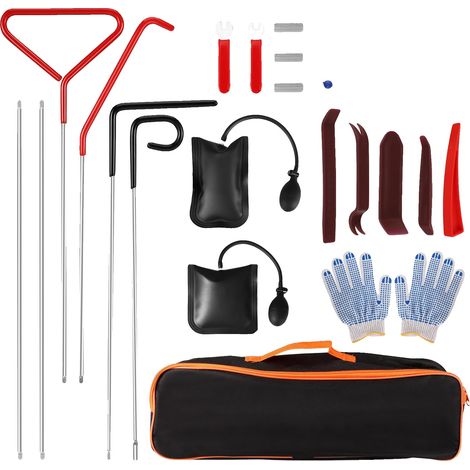 Kit di attrezzi per auto, in acciaio massiccio di alta qualità, con pinza a lungo raggio fino a 65 pollici, utensili angolari antitraccia, pompa ad aria inclusa, borsa per il trasporto. (1/5)