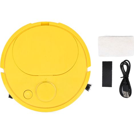 Robot aspirateur Mini évitement automatique chargement USB 3 en 1 balayage intelligent pour tapis en bois jaune (1/5)