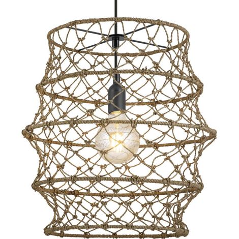 Lámpara Colgante modelo Araña acabado Cuerda 53 cm(alto) 40 cm(ancho)40 cm(fondo) (1/2)