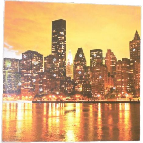 Quadretto Quadro con strass New York 14 x 14 cm (1/2)
