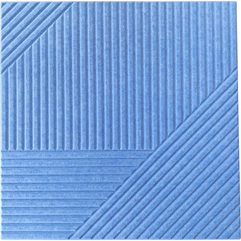 Pannello acustico da parete - 5 pezzi - 60x60 cm - Motivo geometrico blu (1/3)