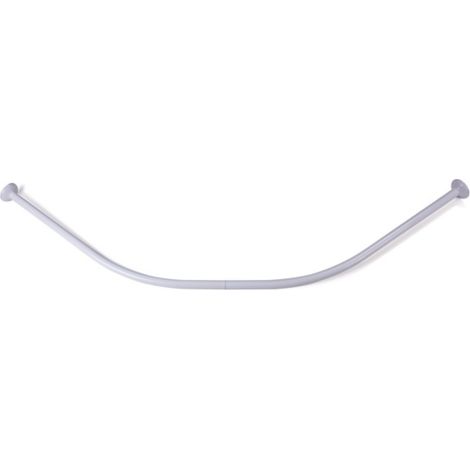 Barre tringle pour rideau de douche Incurvée à fixer en Alu 80x80cm Blanc MSV