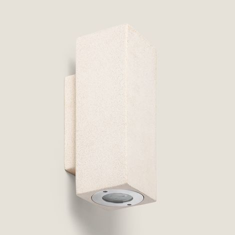 Applique Murale Extérieure Ciment Éclairage Double Face Banjar Square Beige (1/4)