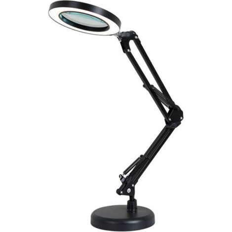 Loupe de bureau lumineuse 8X64 LED réglablesCouleurs de lumière blanc chaud et jauneLongueur câble 1,2m