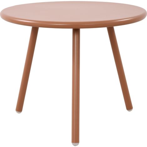 esa de centro redonda para interior/exterior con tablero de polipropileno color terracota y patas de metal Ø 50 cm 10000922 (1/5)