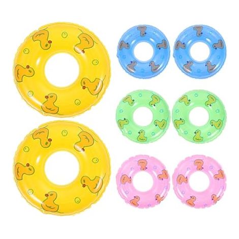 Lot De 8 Mini Bouées De Natation Gonflables pour La Plage (1/5)
