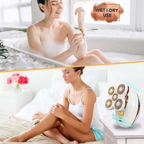 Rasoir Electrique Femme, Épilateur Électrique Sans Douleur pour visage corps bras et bikini, rechargeable Tondeuse électrique (1/4)