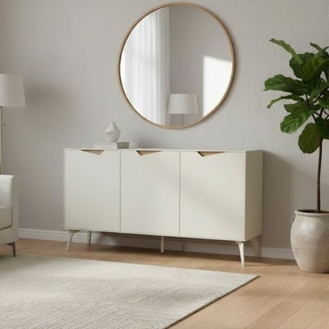 Madia Jaden con 3 ante colore cashmere con dettaglio rovere deep oud