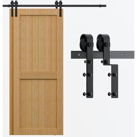 183CM/6FT Quincaillerie De Porte Coulissante Kit Porte Coulissante Rail pour système de quincaillerie à célibataire porte (1/5)