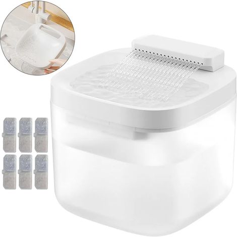Fontaine à eau automatique pour chats et chiens, réservoir de 3 L, circulation silencieuse, système de filtration à 3 niveaux, autonomie jusqu'à 10 jours, veilleuse LED, 6 filtres inclus (1/5)
