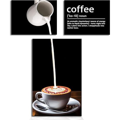 3 Pièces Décoration Murale pour Bar à Café, Sans Cadre (1/5)