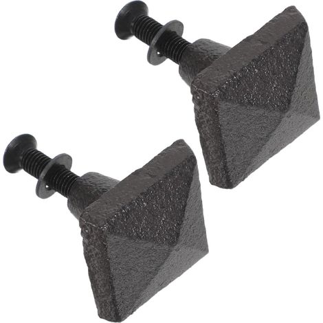 Poignée de commode Healeved en fer noir vintage (lot 2), finitions artisanales, 3,5 x 2,8 cm, style