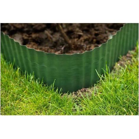 Nature – Bordure de jardin en PVC vert 15 cm x 900 cm – Résistante aux intempéries et UV – Flexible pour délimitation élégante des espaces extérieurs