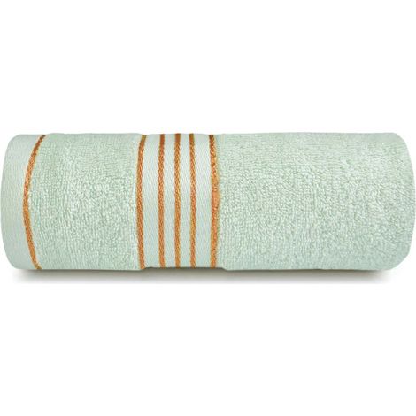 Serviette de bain éponge en coton 70 x 140 cm, coloris menthe, TIWANO uni (1/5)