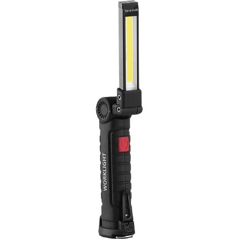 Lampe de travail COB baladeuse LED 800LM – USB rechargeable – 5 modes d'éclairage – Tête rotative 360° – Autonomie 10h pour chantiers humides (1/5)