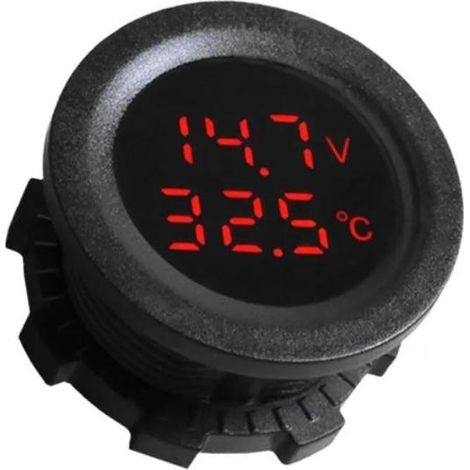 Digitales Kfz-Voltmeter, Thermometer-Modifikation, Temperatur-Voltmeter mit Doppelanzeige