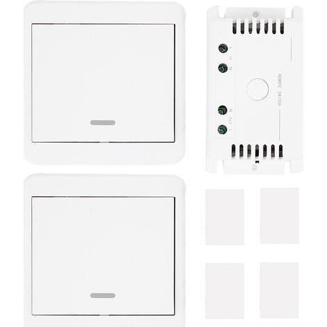 Panneau de commande double sans fil avec relais pour luminaires télécommandés, sans câblage requis, compatible AC85-250V. (1/5)