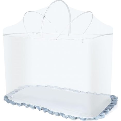 Universal Mosquito Net for Baby Bed, White Durable, anti-insect net with zip, stable net for cats with support, easy access (1/5)