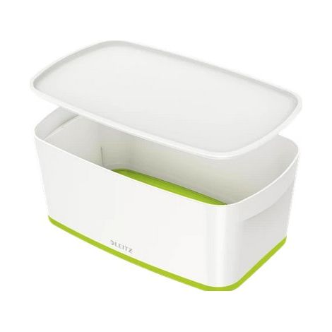 52291054 caja de almacenaje Rectangular ABS sintéticos Verde, Blanco