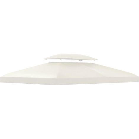 Toit de rechange pour tonnelle métallique 3x4m, imperméable, double toit, bâche de rechange pour tonnelle de jardin, tente de réception, tente de jardin, polyester, blanc crème