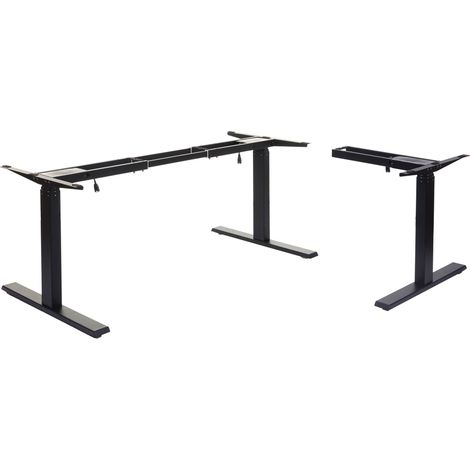 Gestell HHG-772, variables Tischgestell für Eck-Schreibtisch, elektrisch höhenverstellbar Memory 45kg schwarz (1/5)