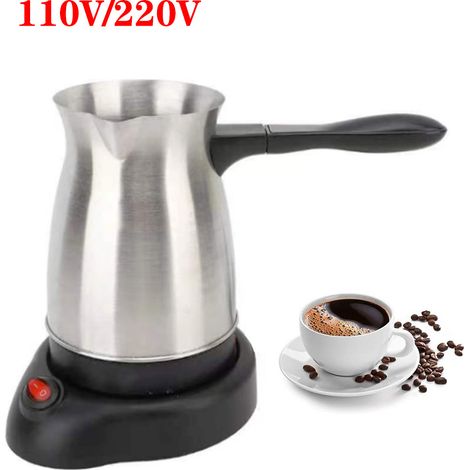 Cafetière turque à filtre en acier inoxydable (couleur inox) 110 V, norme européenne, avec chauffage automatique. (1/5)
