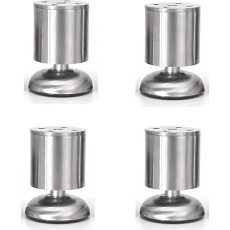 Lot De 4 Pieds De Meuble Réglables En Acier Inoxydable 8 Cm (1/5)