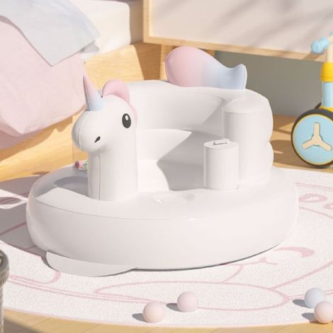 Chaise bébé gonflable animaux, siège PVC souple pour nouveau-né avec base large stable (1/5)