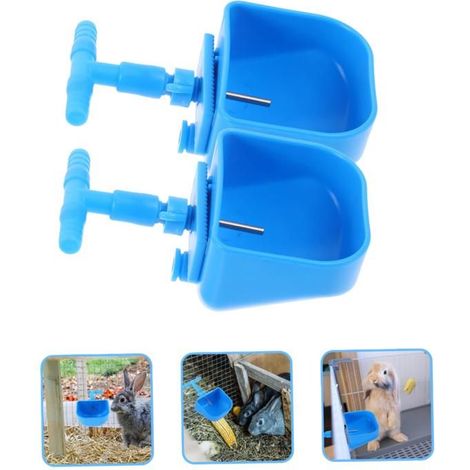 2 pièces Bol Eau Automatique pour Lapin Distributeur Eau Plastique avec Robinet Intégré Abreuvoir Suspendu pour Cage Petits Animaux (1/5)