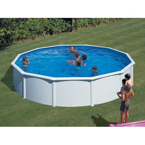Piscine hors-sol Gre Fidji circulaire Blanc 550x120 (1/5)