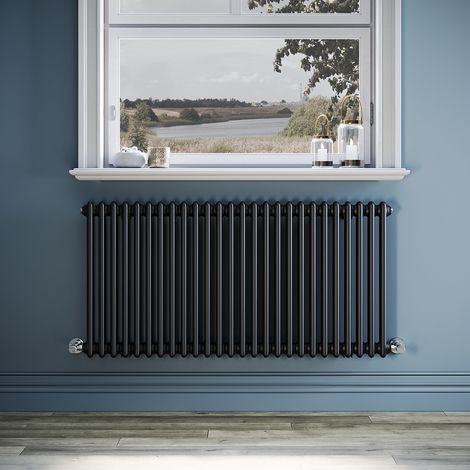 ELEGANT Traditional Radiator Black Central Heating Horizontal Radiator Mild Steel Double Panel Radiator 600 x 1190mm (1/5)